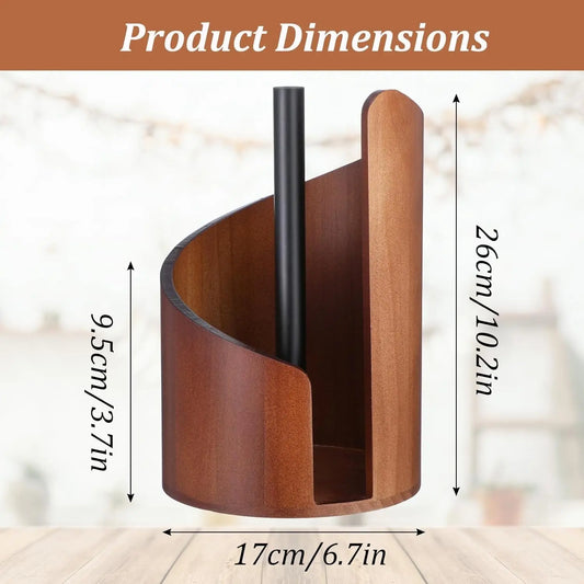 2026 New Mountain Paper Towel Holder, Countertop Style, Natural Mango Wood Base, Iron Stand, Kitchen Storage, Table Placement, Home Decor