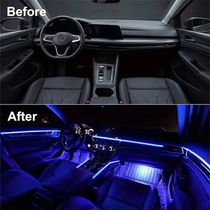 Interior Car LED Strip Lights, Acrylic LED Lights for Car with Dynamic Dreamcolor Chasing, Ambient Lighting Kits Music Sync Wireless APP and RF Remote Control