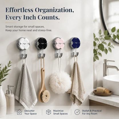 Heavy Duty Suction Cup Hooks, Strong Suction Hanger for Wreath, Shower, Window & Glass Door. Waterproof Outdoor Hooks for Bathroom Wall Hanging - Removable, No Drilling