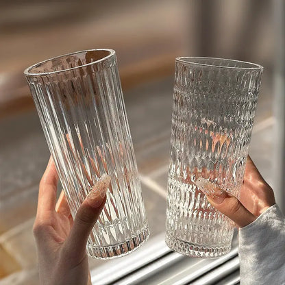 Modern Coffee Mug, Large Transparent Glass Cup with Lid and Straw, Ice Coffee and Cold Brew Container, Durable Reusable Beverage Holder