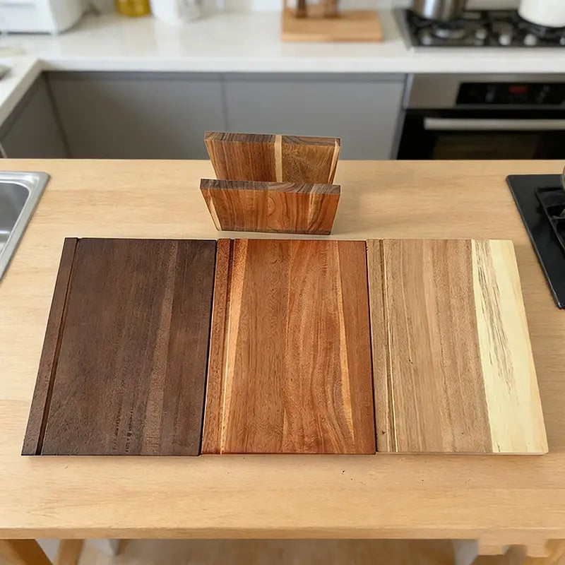1PC Book Shape Cutting Board Set with Wooden Stand Safe for Fruit Vegetable Meat Fish Cheese Bread