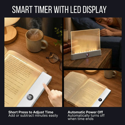 Smart LED Reading Light, Book Lamp Box, Rechargeable Transparent LED Flat Reading Light, with Timer, Doodle Desktop Study Light, the Dream Light for Quiet Readers.