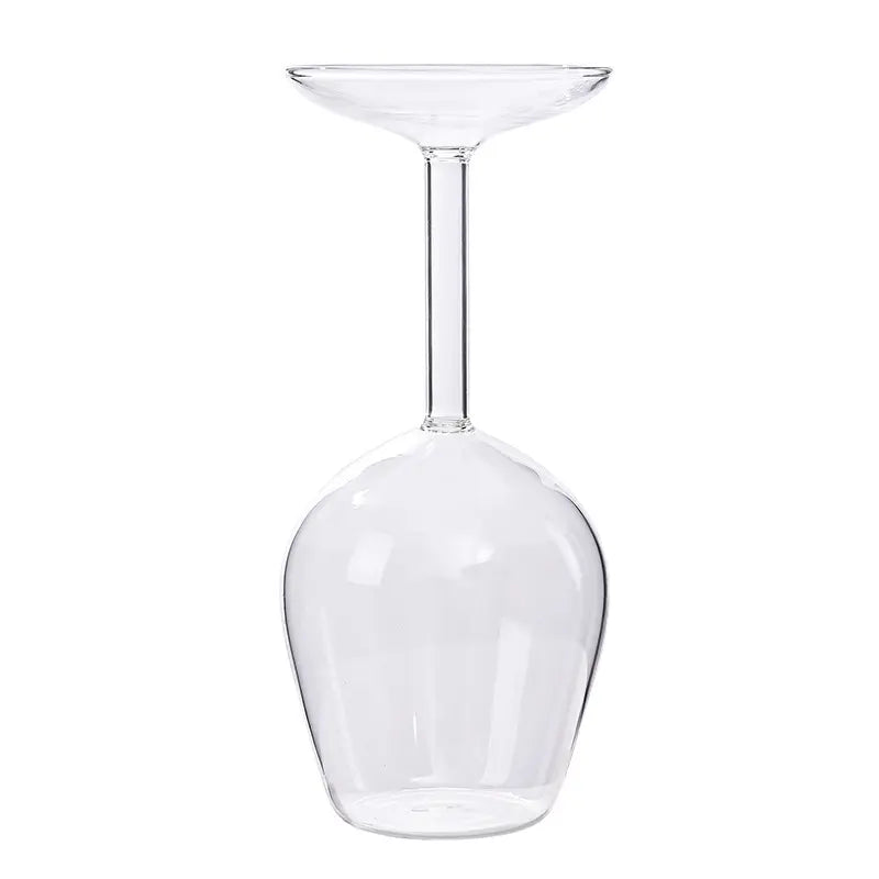 Upside down Wine Glass, Creative Borosilicate Stemware, Unique Spill-Resistant Design, Durable Party Glassware for Wine, Cocktails, Gatherings