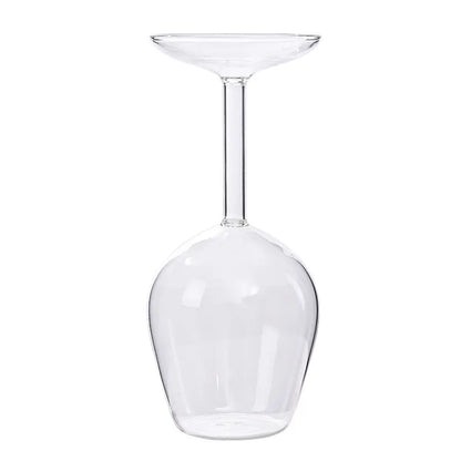 Upside down Wine Glass, Creative Borosilicate Stemware, Unique Spill-Resistant Design, Durable Party Glassware for Wine, Cocktails, Gatherings