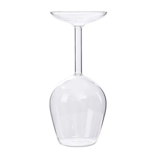Upside down Wine Glass, Creative Borosilicate Stemware, Unique Spill-Resistant Design, Durable Party Glassware for Wine, Cocktails, Gatherings