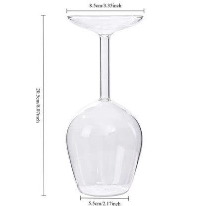 Upside down Wine Glass, Creative Borosilicate Stemware, Unique Spill-Resistant Design, Durable Party Glassware for Wine, Cocktails, Gatherings