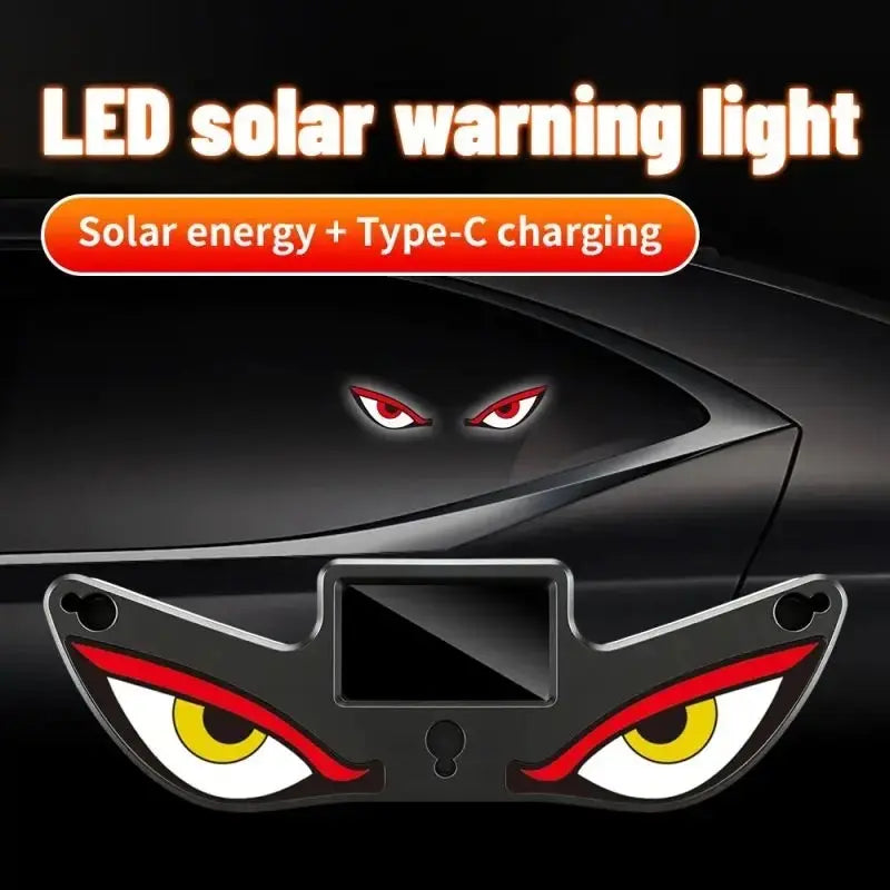 Car Rear Window Dynamic LED Display – Vampire Devil Eye Emoji Panel, Auto Decorative Light