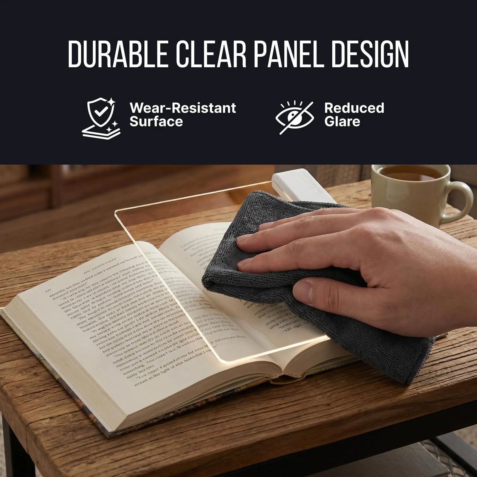 Smart LED Reading Light, Book Lamp Box, Rechargeable Transparent LED Flat Reading Light, with Timer, Doodle Desktop Study Light, the Dream Light for Quiet Readers.
