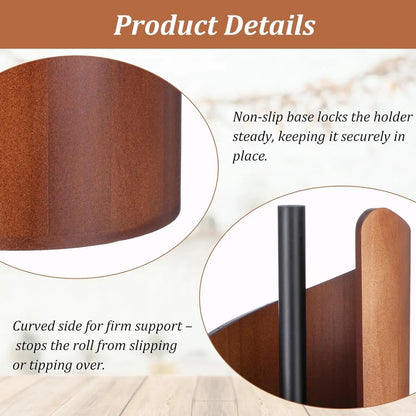 2026 New Mountain Paper Towel Holder, Countertop Style, Natural Mango Wood Base, Iron Stand, Kitchen Storage, Table Placement, Home Decor