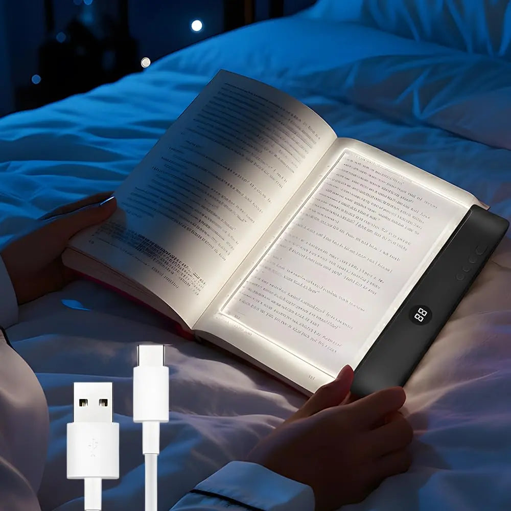 Smart LED Reading Light, Book Lamp Box, Rechargeable Transparent LED Flat Reading Light, with Timer, Doodle Desktop Study Light, the Dream Light for Quiet Readers.