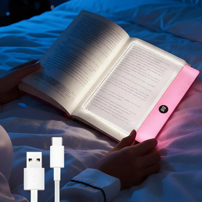 Smart LED Reading Light, Book Lamp Box, Rechargeable Transparent LED Flat Reading Light, with Timer, Doodle Desktop Study Light, the Dream Light for Quiet Readers.
