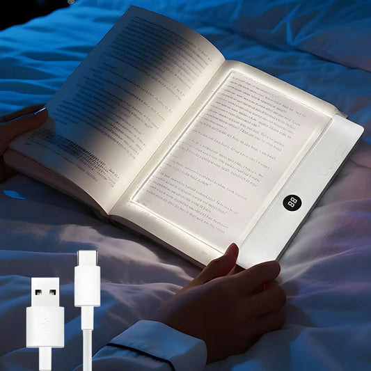 Smart LED Reading Light, Book Lamp Box, Rechargeable Transparent LED Flat Reading Light, with Timer, Doodle Desktop Study Light, the Dream Light for Quiet Readers.