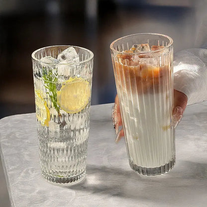 Modern Coffee Mug, Large Transparent Glass Cup with Lid and Straw, Ice Coffee and Cold Brew Container, Durable Reusable Beverage Holder