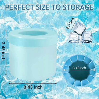 Large round Sphere Ice Mold, Upgraded Flexible Bpa-Free Silicone Ice Cube Maker, Reusable Stackable Easy-Release Tray with Lids, Home Supply for Whiskey Drinks, Blue, Ice Cubes