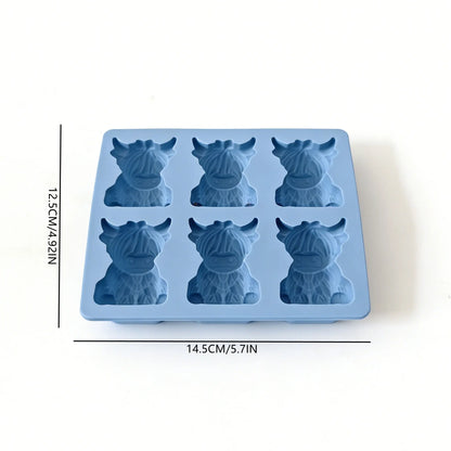 Mini Highland Cow Ice Cube Mold, Ice Cube Tray, Cute 3D Ice Cubes for Drinks, Parties, and Gifts, Perfect for Beverage Enhancements
